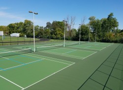 6 Dark Green & Forest Green Tennis Courts with Blue Pickleball