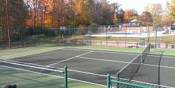 Dark green and forest green tennis court