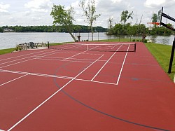 Tennis, pickleball, and basketball court