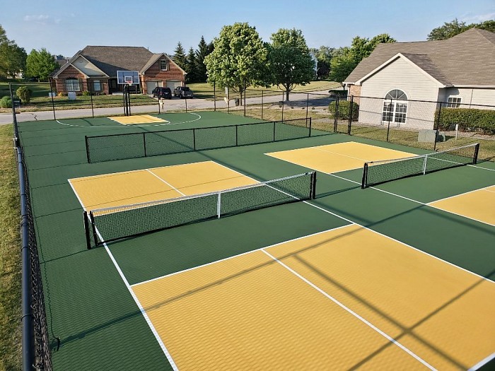 Green and yellow pickleball half basketball