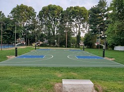 Red , Grey & Blue Personalized Basketball Court