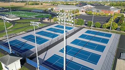 Patch and Color Coat bank of 10 tennis courts